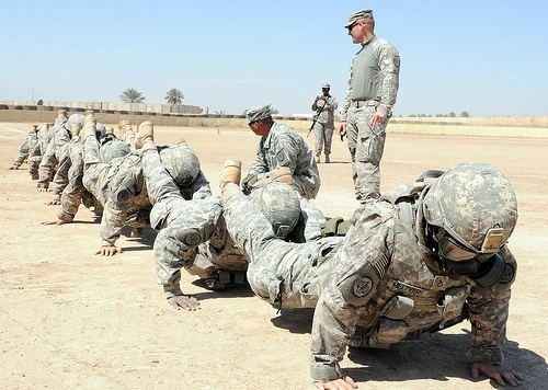 soldiers push ups